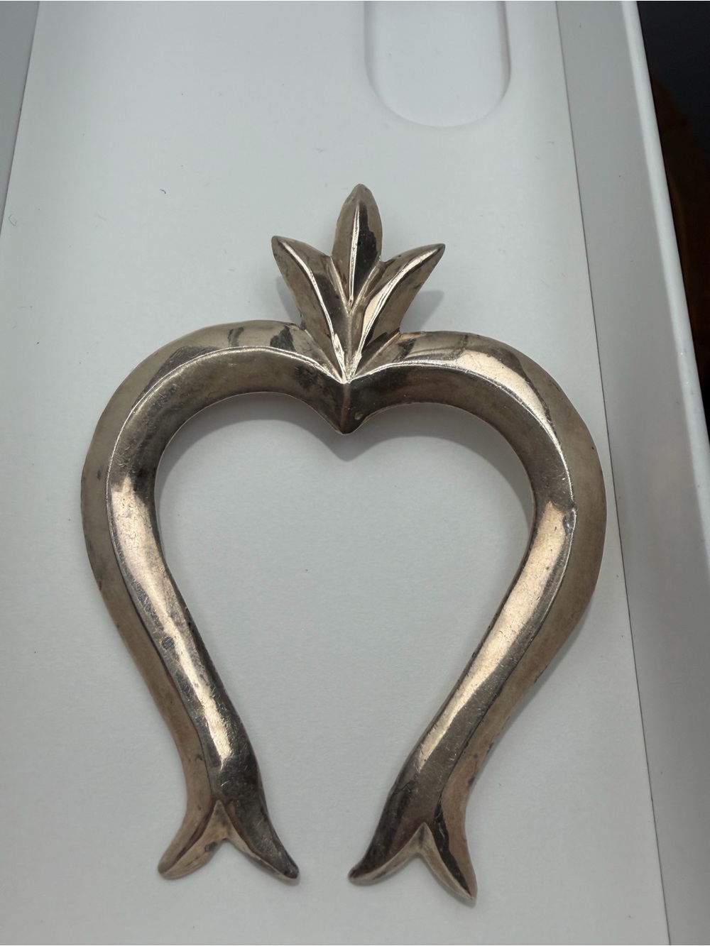 Vintage HBC Sterling Silver Naja Pendant Sand Cast Southwestern Navajo Style